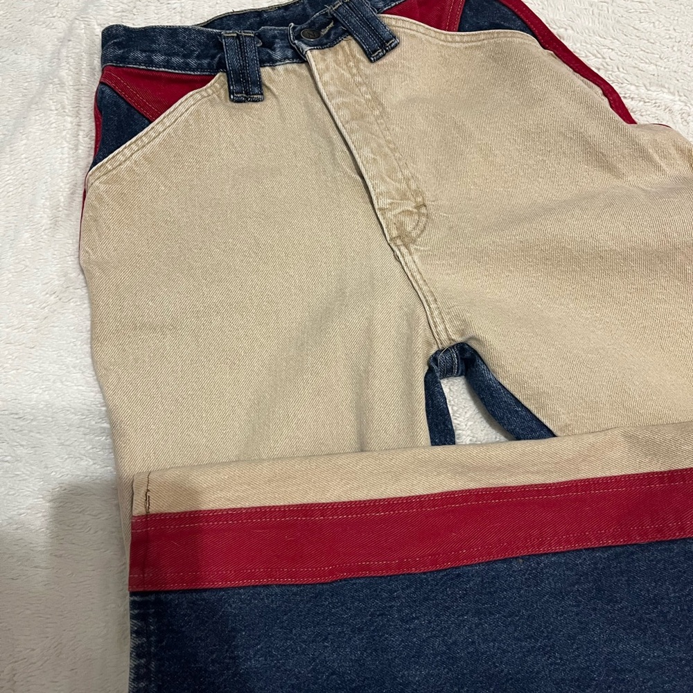 Insane unique vintage thoroughbred colour block western jean - Picture 3 of 9